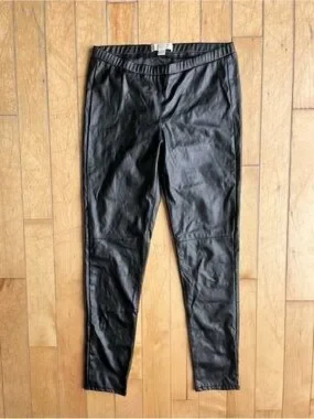 Michael Michael Kors Black Faux Leather Edgy Moto Chic Leggings Size 10